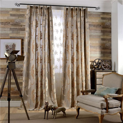 Cortinas opacas personalizadas de Jacquard de estilo europeo Vintage para sala de estar, sin pelusas, sin decoloración, sin forro 