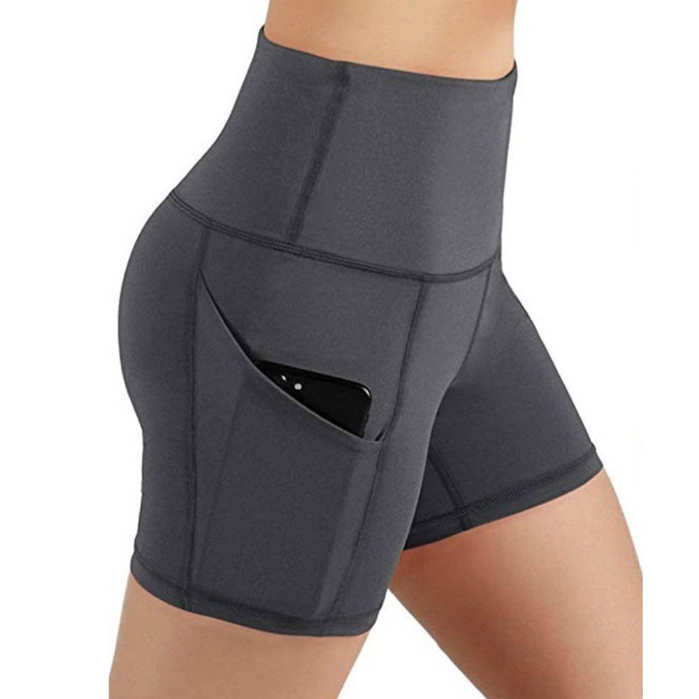 Lässige YOGA-Damen-Shorts, schnell trocknende Sport-Lauf-Workout-Shorts mit Tasche