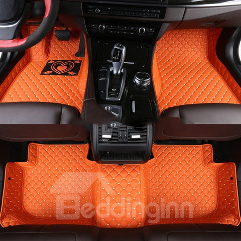 With Heart-shaped Pattern PVC Leather Waterproof Custom Fit Car Floor Mat