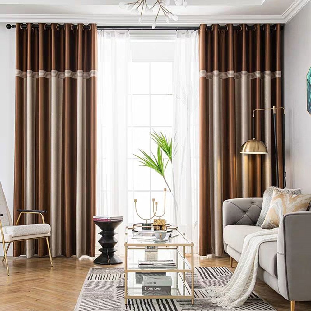 Modern Simple Style Shading Curtains for Living Room Bedroom Decoration Custom 2 Panels Drapes No Pilling No Fading No off-lining