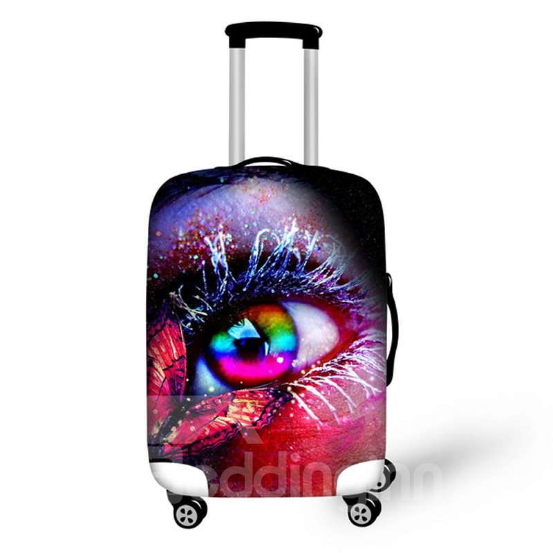 Protector de maleta impermeable con patrón de ojos coloridos para 19 20 21