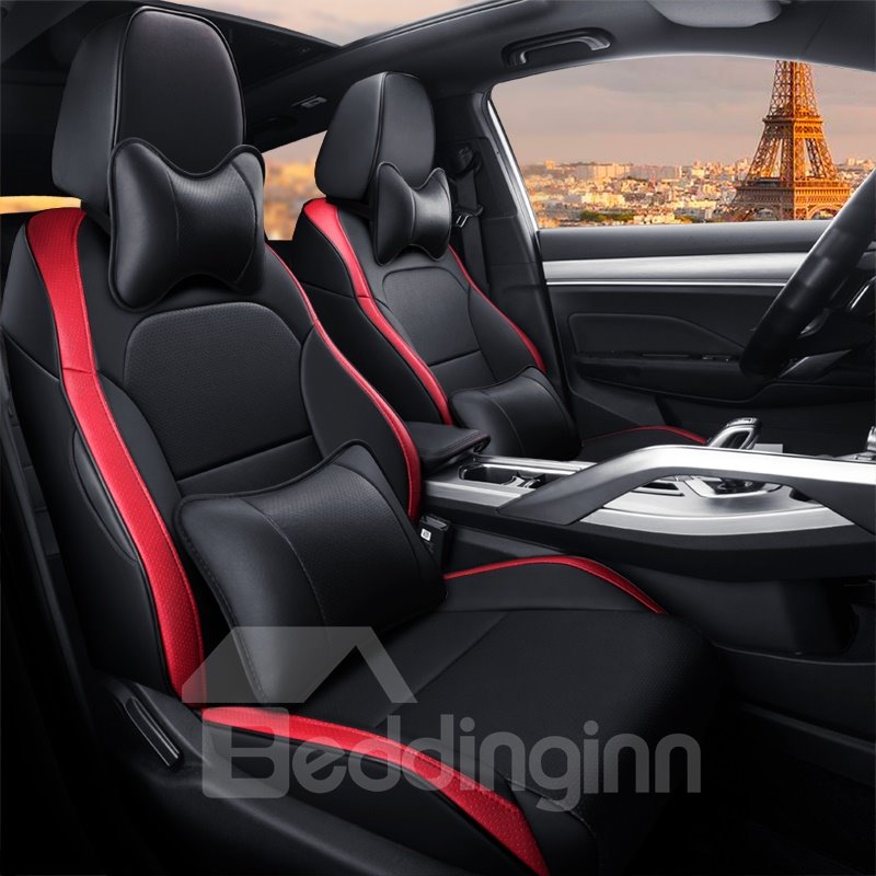 Luxury Color Block Modern Style PU Leather Custom Car Seat Cover