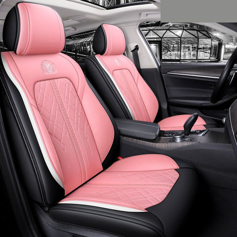 High Quality Leather Material Wear Resistant and Durable Simple Style 5 Seater Full Coverage Universal Fit Seat Covers  （Ford Mustang and Chevrolet Camaro are Not Suitable）