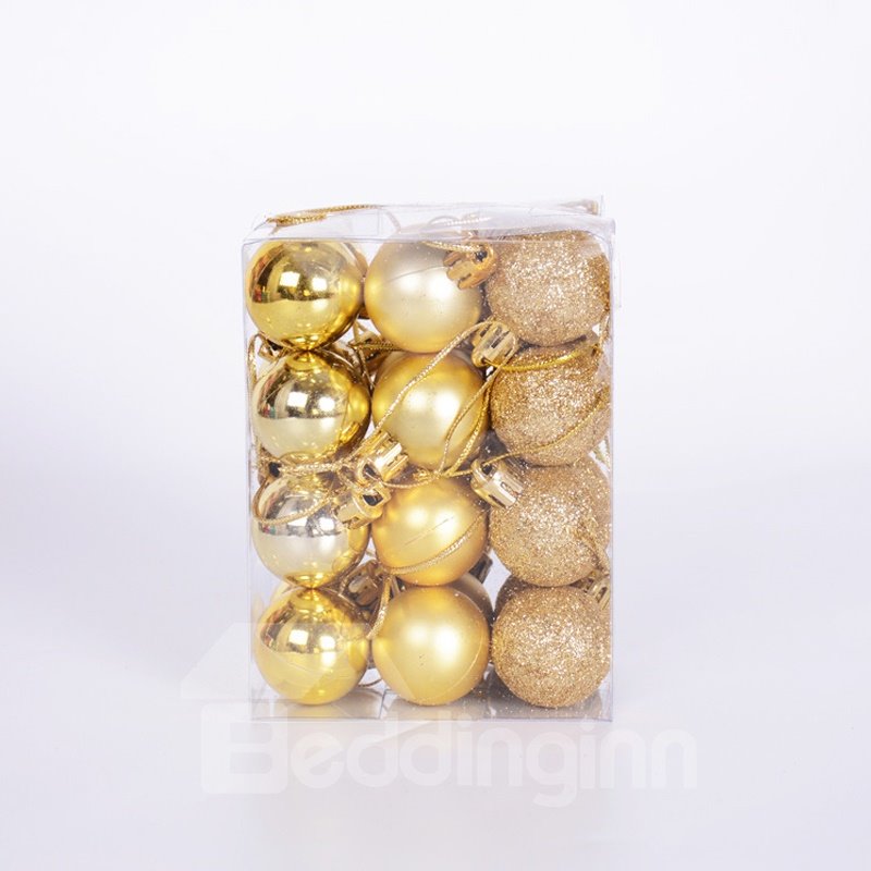 Paquete de 24 bolas decorativas navideñas de plástico de 1,2"