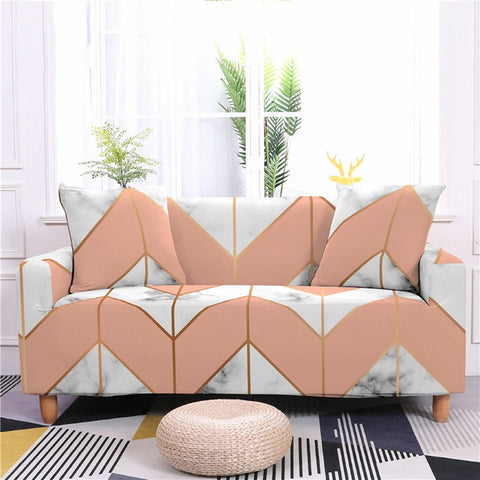Funda de sofá elástica de 1/2/3/4 plazas, fundas de sofá con estampado geométrico de mármol, fundas protectoras universales elásticas para muebles