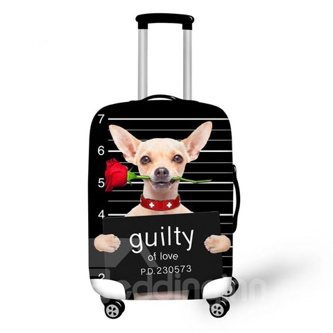Tipos de perros con funda para equipaje pintada en 3D con estampado de rosas 
