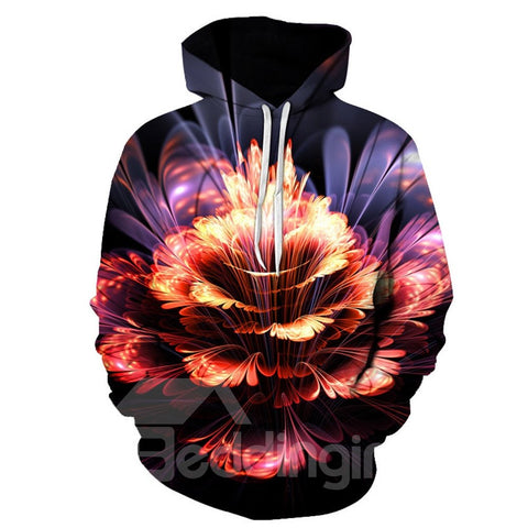 Beddinginn Thick Print Pullover Color Block Casual Men's Hoodies