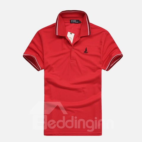 Solapa enrollable de estilo simple con tiras Camisa de secado rápido para hombre de jersey para exteriores