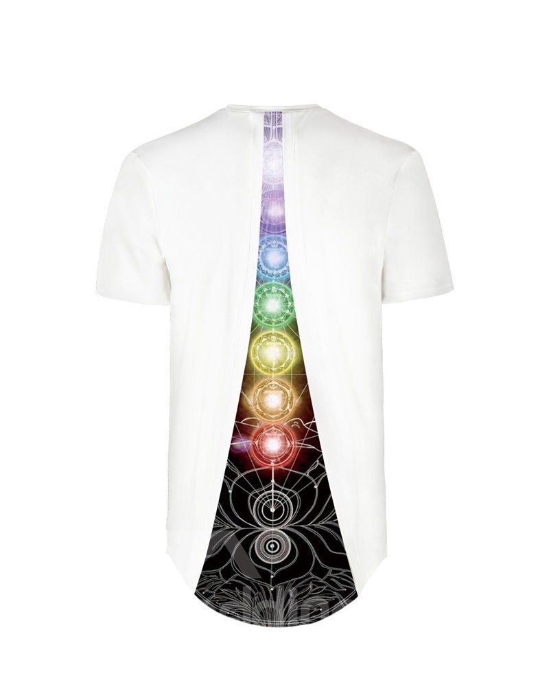 Geometrical Pattern Design Back Of Clothe 3D Painted T-Shirt