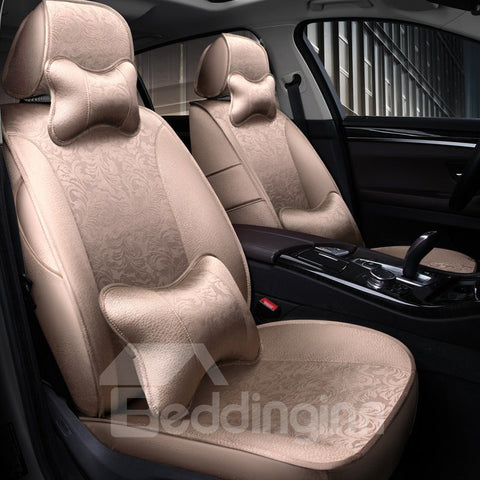 Silky Smooth Luxury Flowers Pattern With Pillows Custom Fit Car Seat Covers