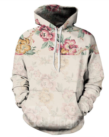 Amazing Long Sleeve Flower Pattern 3D Painted Hoodie