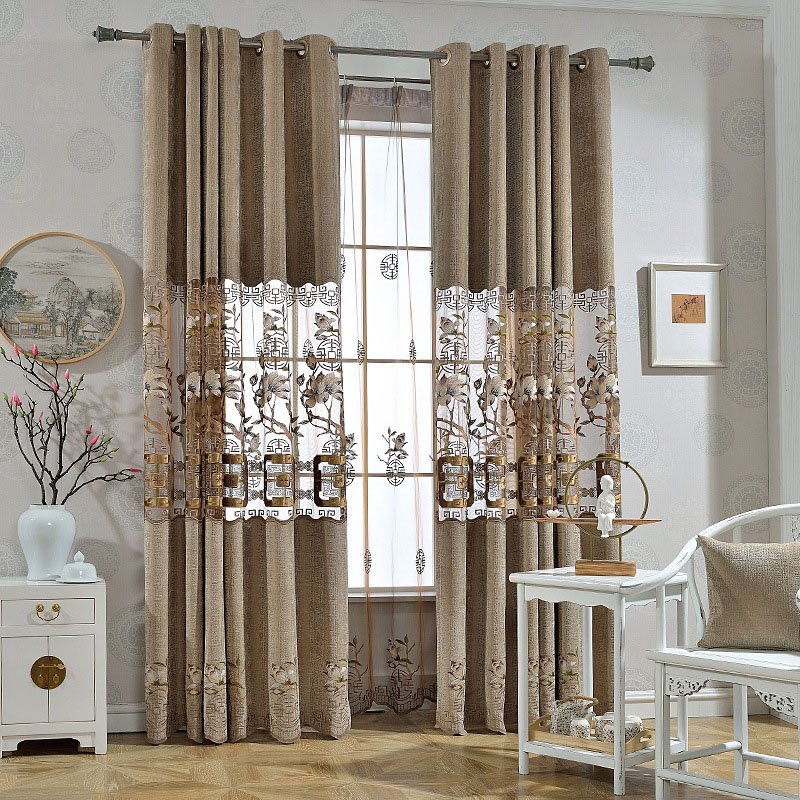 Elegant Embroidery Black Out Chenille Curtains 2 Panel Set 84 Inches Wide and 84 Inches Physically Blocks Light Nicely Prevents UV Ray Machine Wash Accepted Never Fading Cracking Peeling or Flaking