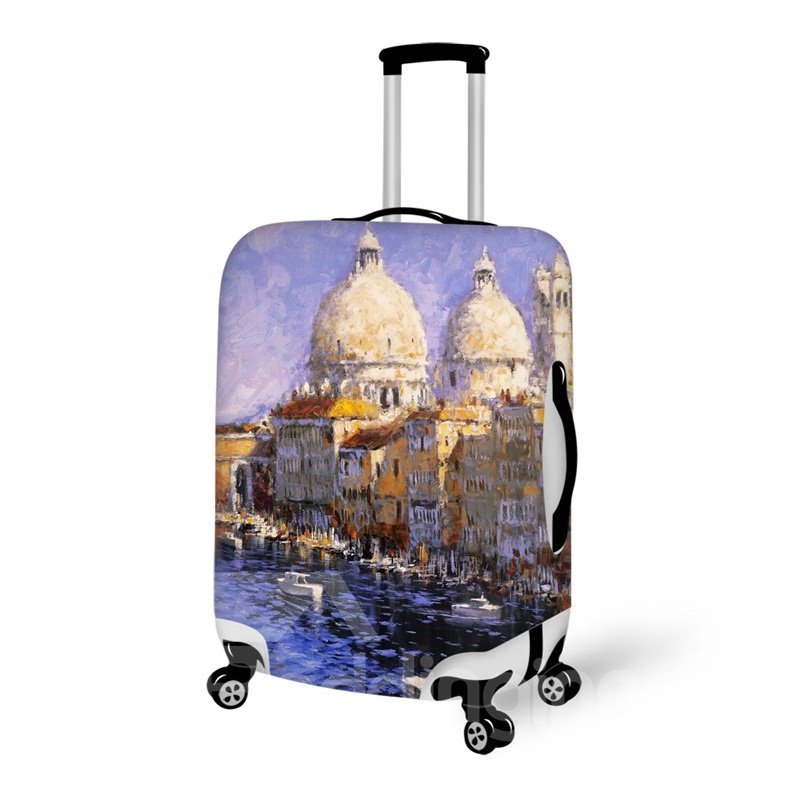 Travel Luggage Cover Suitcase Oil Painting 3D Pattern Calm Village Life Protector 19 20 21