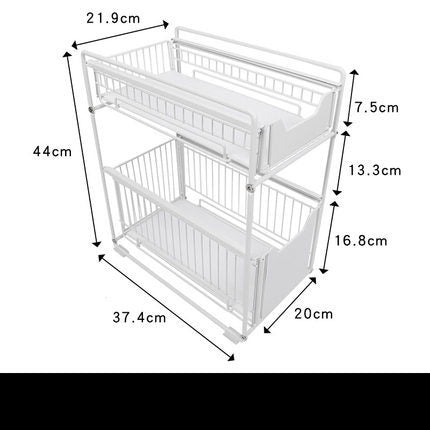 Double-layer Pull-out Storage Rack For Bathroom Storage Rack