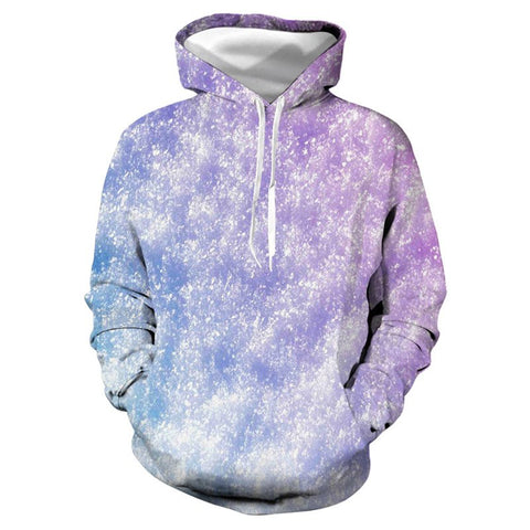 Women's Purple Tie Dyed Fleece Hoodie Sweatshirt Long Sleeve Novetly 3D Printed Hoodie With Pocket