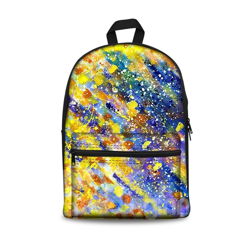 New Fashion 3D Modern Style Oil Painting Backpack Students School Campus Bags