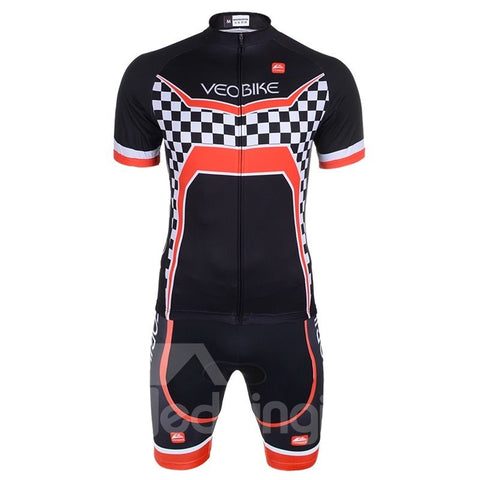 Ropa de ciclismo para hombre Conjunto negro Transpirable Jersey de secado rápido Brillo