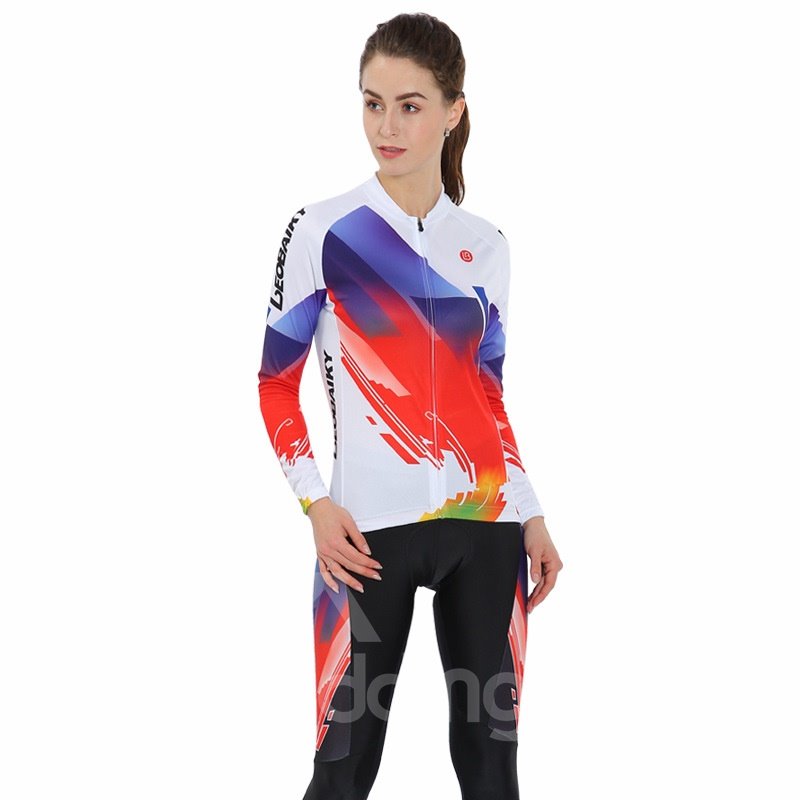 Color Sky 3D Padded Pants Road Bike Comfortable Women's Cycling Jersey