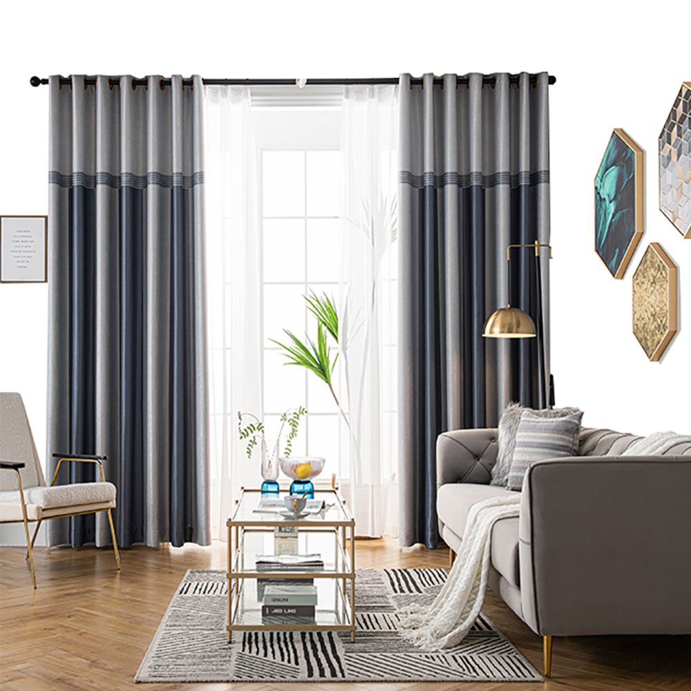 Modern Simple Style Shading Curtains for Living Room Bedroom Decoration Custom 2 Panels Drapes No Pilling No Fading No off-lining