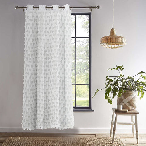 Nordic Modern Style Simple White Sheer Curtain for Living Room Bedroom Custom 1 Panel Breathable Voile Drapes No Pilling No Fading No off-lining