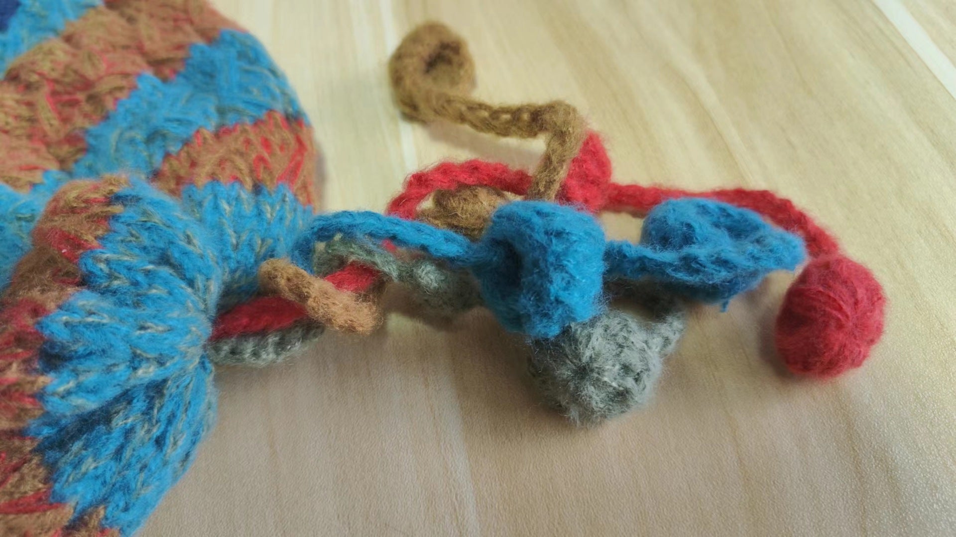Season Handmade Crochet Color Ball Strap Wool Hat