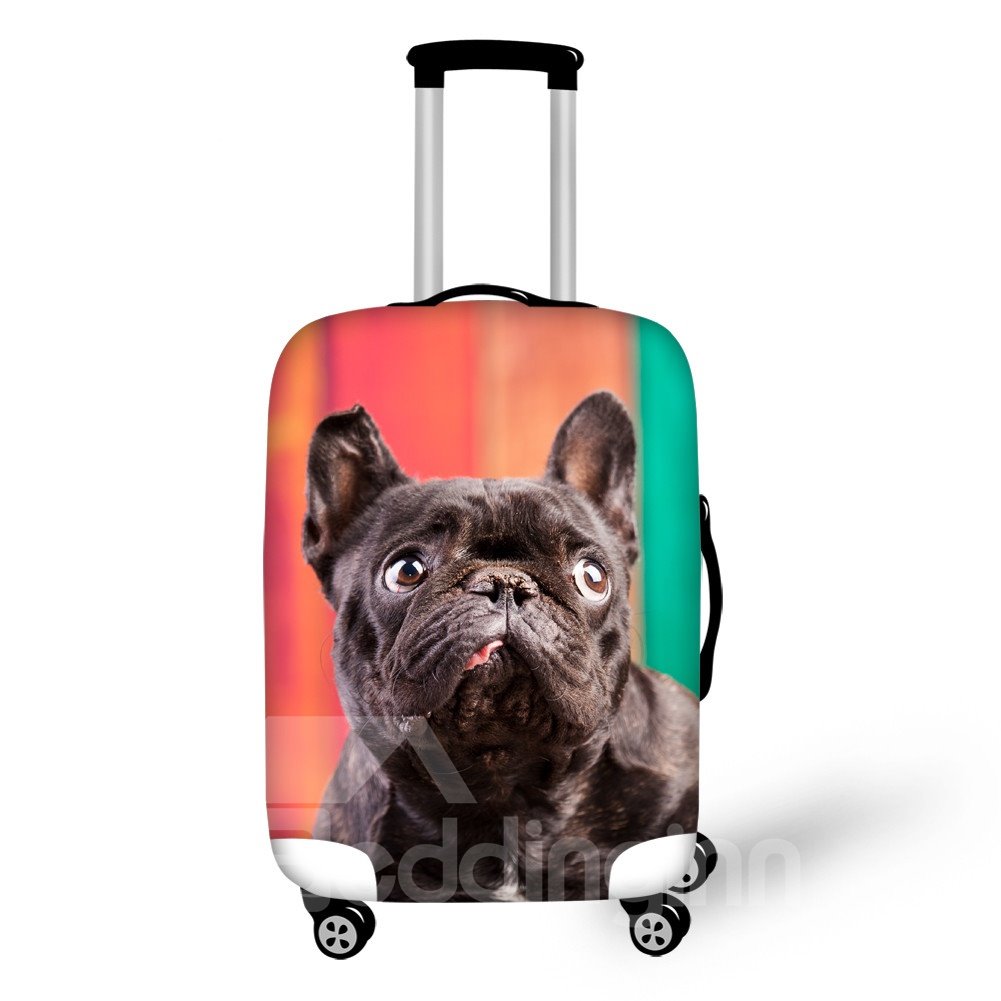 Cubierta de equipaje pintada en 3D con patrón de perro brillante y brillante