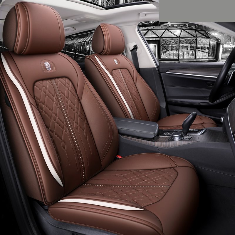 High Quality Leather Material Wear Resistant and Durable Simple Style 5 Seater Full Coverage Universal Fit Seat Covers  （Ford Mustang and Chevrolet Camaro are Not Suitable）