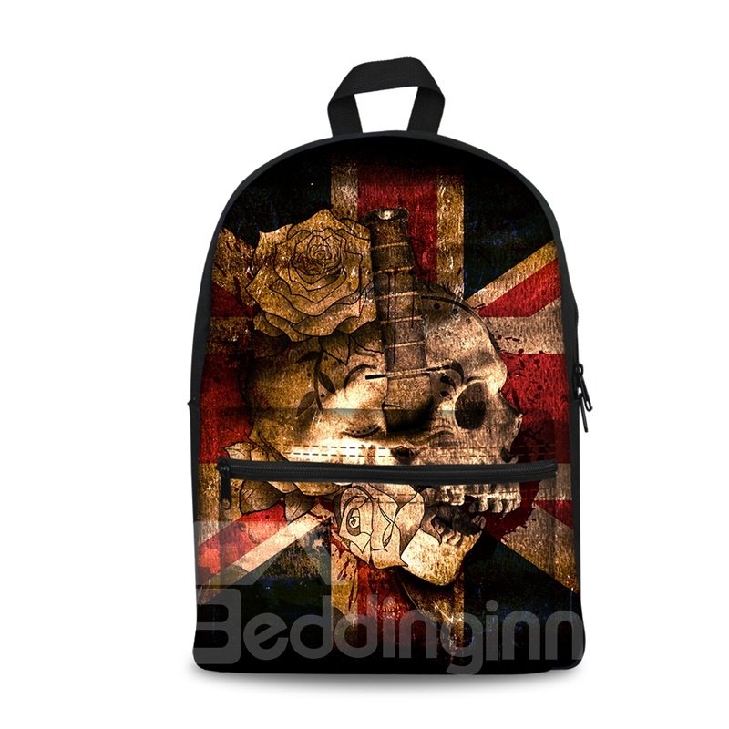 British Flag with Skull 3D Pattern School Outdoor for Man&Woman Backpack