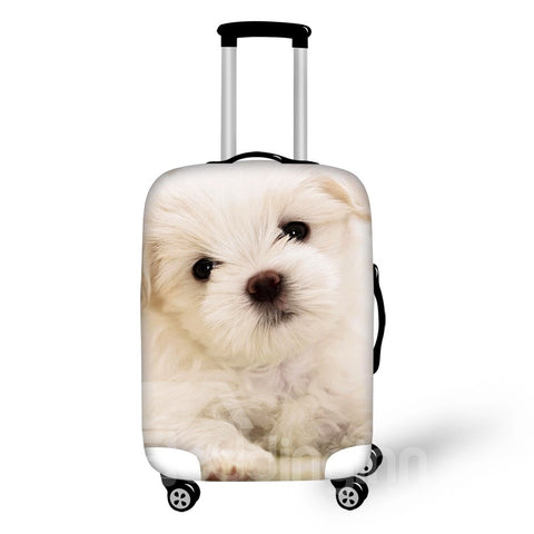 Entzückende Hunde, weiße Tiere, Spandex, waschbar, hochwertige 3D-Gepäckabdeckungen