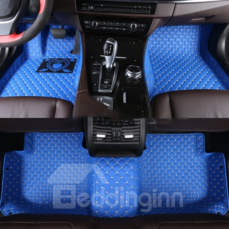 With Heart-shaped Pattern PVC Leather Waterproof Custom Fit Car Floor Mat