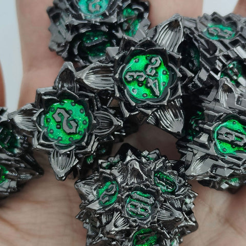 Metal Lotus Polyhedron Dice