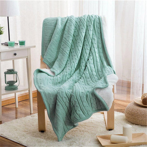 Manta de cama cálida, manta acrílica lavable a máquina, estilo Simple, Color sólido, suave y esponjosa, manta de doble capa