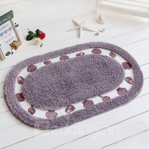 Modern Home Decor Concise Shell Printing Soft Bath Rug