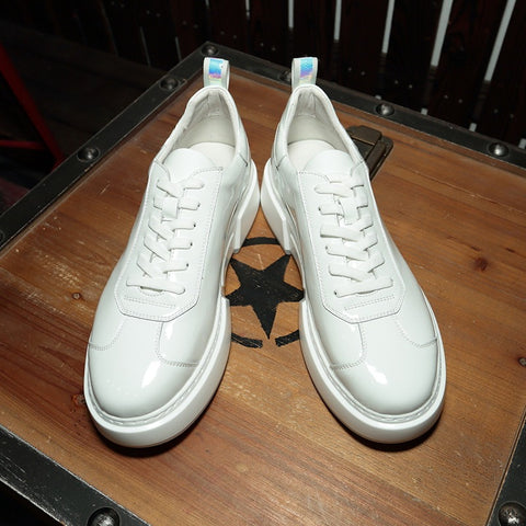 Men''s Shoes Leather Flat Sole Shoes Men''s Simple And Versatile Lace Up