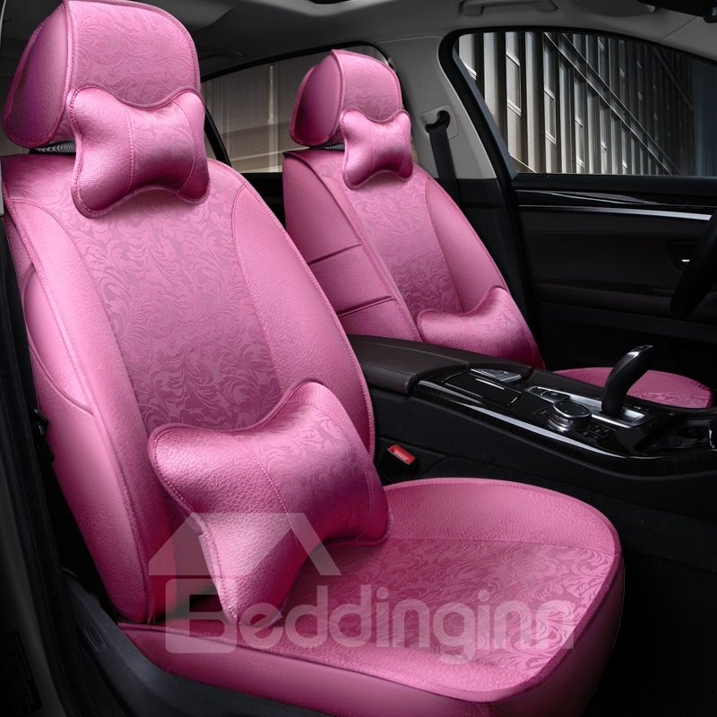 Modelo de flores de lujo liso sedoso con las cubiertas de asiento de carro aptas de encargo de las almohadas 