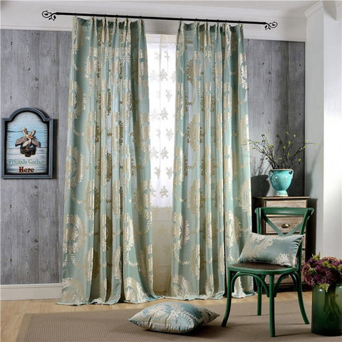 Cortinas opacas personalizadas de Jacquard de estilo europeo Vintage para sala de estar, sin pelusas, sin decoloración, sin forro 