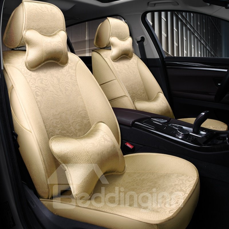 Modelo de flores de lujo liso sedoso con las cubiertas de asiento de carro aptas de encargo de las almohadas 