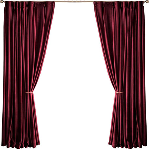 Velvet Window Curtains Plain Red Dark Green Shading Curtains Double Pinch Pleat Blackout Curtains Custom 2 Panels Drapes for Living Room Bedroom Decoration